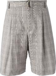 Plaid Tailored Shorts Men Polyamidespandexelastanevirgin Woolother Fibers 50, Nudeneutrals