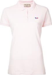Embroidered Fox Polo Shirt Women Cotton S, Pinkpurple
