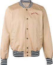 Rear Embroidered Bomber Jacket Men Cotton M, Nudeneutrals