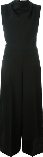 Cropped Jumpsuit Women Viscosevirgin Wool 40, Black