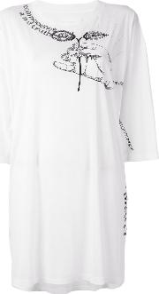 Embroidered Oversize T Shirt Women Cottonpolyesterceramic S, White