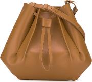 Structured Bucket Bag Women Leather One Size, Brown