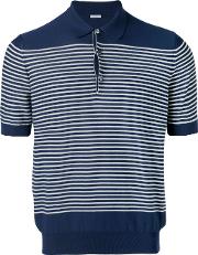 Striped Polo Shirt Men Cotton 52, Blue