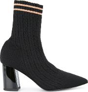 Rib Knit Sock Ankle Boots 