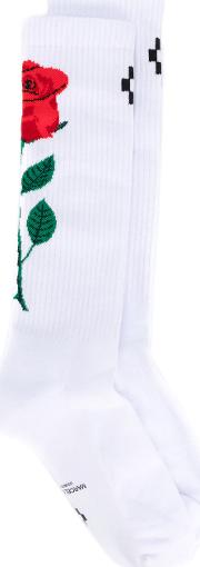 Marcelo Burlon County Of Milan Uske Socks Women Cottonpolyamidespandexelastane One Size, White 