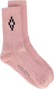 Printed Socks Women Cottonpolyamidespandexelastane One Size, Women's, Pinkpurple