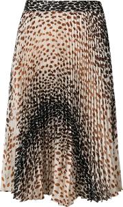 Leopard Print Pleated Skirt 