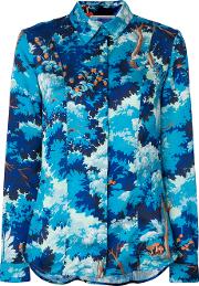 Marco De Vincenzo Forest Print Shirt Women Polyester 40, Blue 