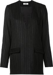 Pinstripe Jacket Dress Top Women Polyestercashmerewool S, Women's, Black