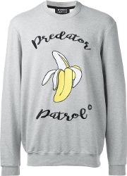 'predator Patrol' Embroidered Sweatshirt Men Cotton M, Grey