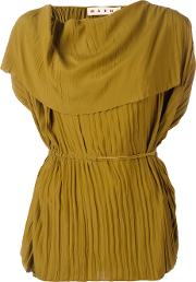 Belted Drape Blouse Women Silkacetate 42, Women's, Brown