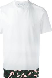 Printed Trim T Shirt Men Cotton 52, White