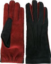 Two Tone Gloves Women Cashmerevirgin Woolgoat Suede 7.5, Women's, Blue