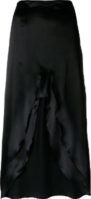 Marques'almeida Slit Detail Crepe Skirt Women Silk 8, Black 