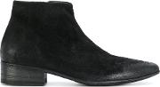 Marsell Pointed Toe Ankle Boots Men Leathersuede 42, Black 