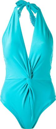 Halterneck Swimsuit Women Polyamidespandexelastane G, Blue