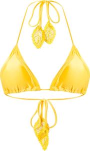 Martha Medeiros Triangle Bikini Top Women Polyamidespandexelastane P, Yelloworange 