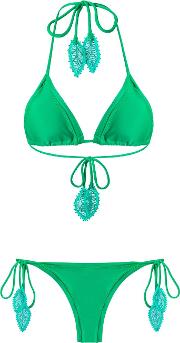 Side Tie Bikini Bottom Women Polyamidespandexelastane G, Green