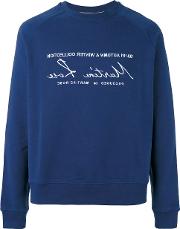 Logo Print Sweatshirt Unisex Cotton Xs, Blue