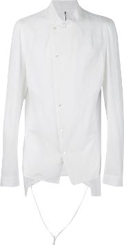 Flappy Lapel Shirt Men Cotton 48, White