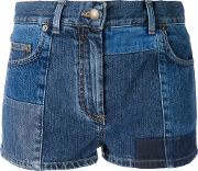 Patchwork Shorts Women Cotton 26, Blue