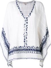Embroidered Sequins Tunic Women Cottonpolyester L, White
