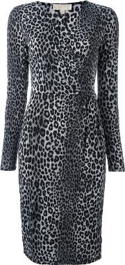 Leopard Print Dress Women Cottonpolyesterspandexelastane S, Grey