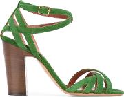 Folco Sandals Women Leathersuede 39, Green