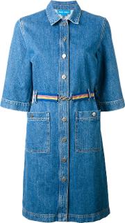 Denim Shirt Dress Women Cotton M, Blue