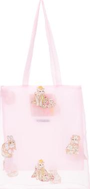 Cats Tote Bag Women Polyester One Size, Pinkpurple