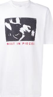 'rest In Pieces' T Shirt Men Cotton L, White