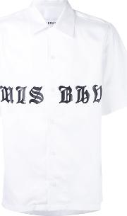 Logo Printed T Shirt Men Cotton L, White