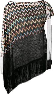 Zigzag Pattern Knitted Blouse Women Polyestercuproviscose S, Women's, Black