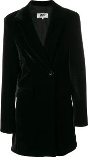 Mm6 Maison Margiela Long Velvet Blazer Women Polyesterspandexelastaneviscose 44, Black 