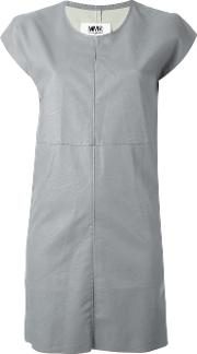 Panelled Mini Dress Women Polyurethaneviscose 40, Grey