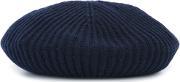 Ribbed Beret Women Cashmerewool One Size, Women's, Blue