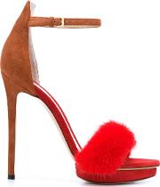 'marlowe' Sandals Women Leathermink Fursuede 37.5, Red