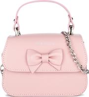 Bow Detail Shoulder Bag Kids Leather  Pinkpurple