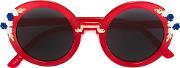 Floral Detail Sunglasses Kids Acrylic One Size, Girl's, Red