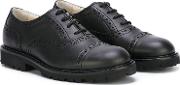 Brogue Oxford Shoes Kids Calf Leatherleatherrubber 24, Black