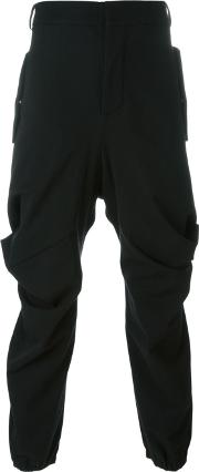 Cargo Trousers Men Wool 48, Black