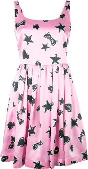 Star Print Dress Women Silkviscose 42, Pinkpurple