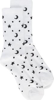 Stars And Moon Print Socks 