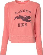 Sunset High Sweatshirt Women Cotton M, Red