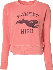 Sunset High Sweatshirt Women Cotton Xs, Red