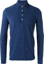 Towell Long Sleeve Polo Shirt Men Cotton S, Blue