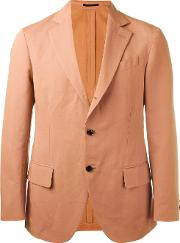 Unconstructed Contrast Button Blazer Men Cottonlinenflaxviscose 50, Pinkpurple
