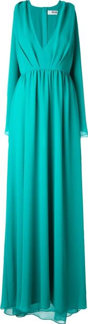 Draped Evening Dress Women Polyester 44, Blue