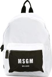 Logo Print Backpack Men Polyamide One Size, White