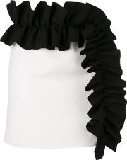 Ruffle Mini Skirt Women Polyesterspandexelastane 40, White